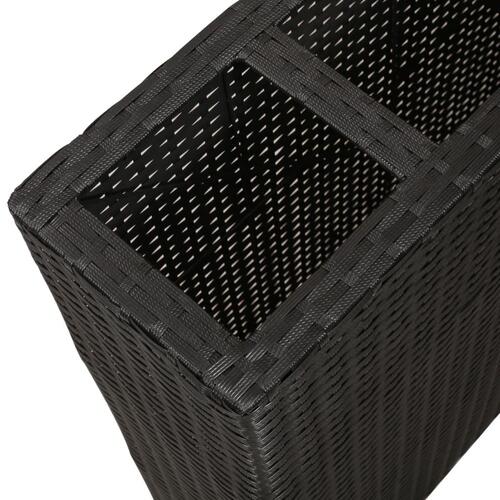 Plantekasse med 4 krukker 2 stk. polyrattan sort