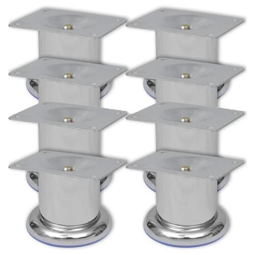 Runde sofaben i krom 8 stk. 60 mm