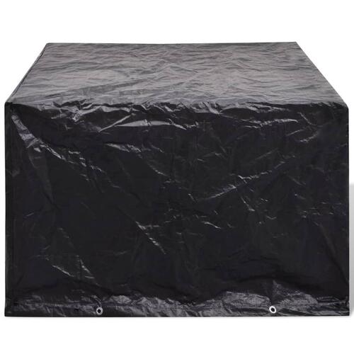 Møbelovertræk 2 stk. 4 pers. polyrattansæt 8 huller 113x113 cm