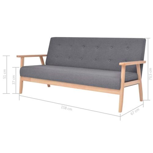 Sofasæt i 3 dele stof mørkegrå