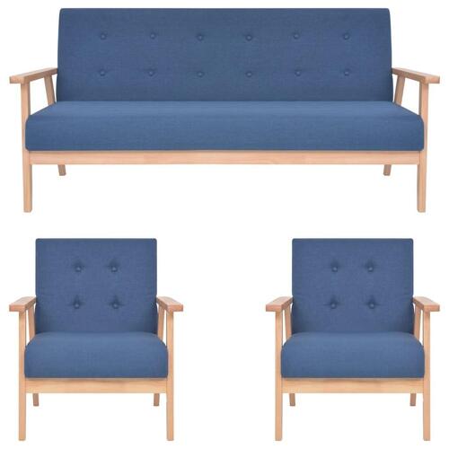 Sofasæt i 3 dele stof blå