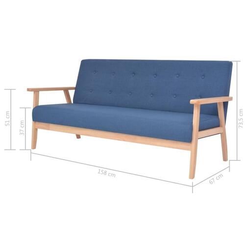 Sofasæt i 3 dele stof blå