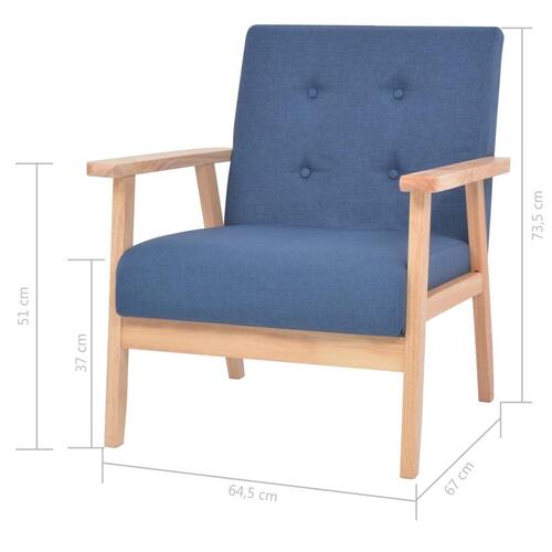 Sofasæt i 3 dele stof blå