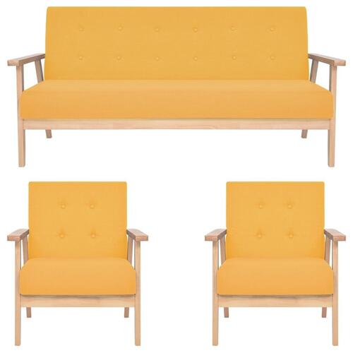 Sofasæt i 3 dele stof gul