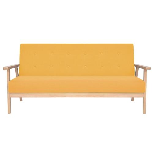 Sofasæt i 3 dele stof gul