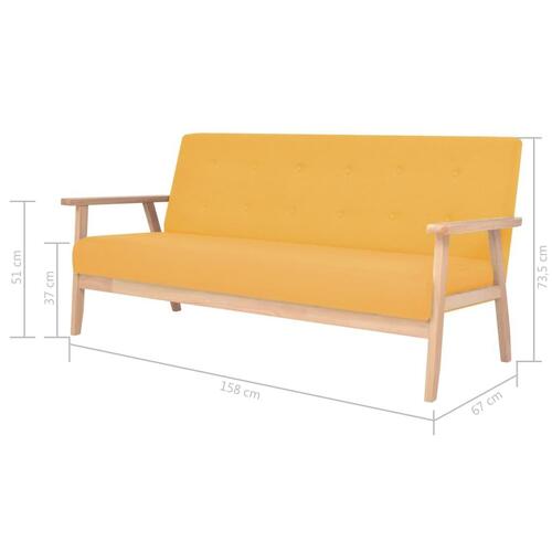 Sofasæt i 3 dele stof gul