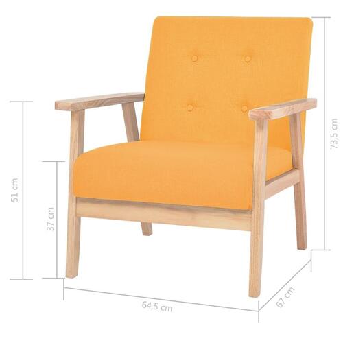 Sofasæt i 3 dele stof gul