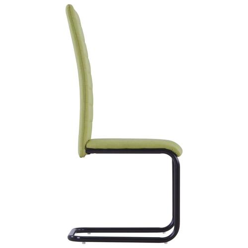 Spisebordsstole med cantilever 6 stk. stof grøn