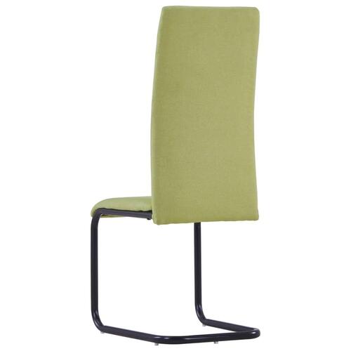 Spisebordsstole med cantilever 6 stk. stof grøn