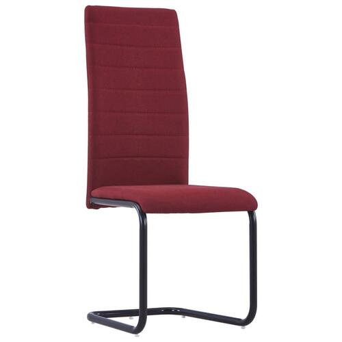Spisebordsstole med cantilever 6 stk. stof vinrød