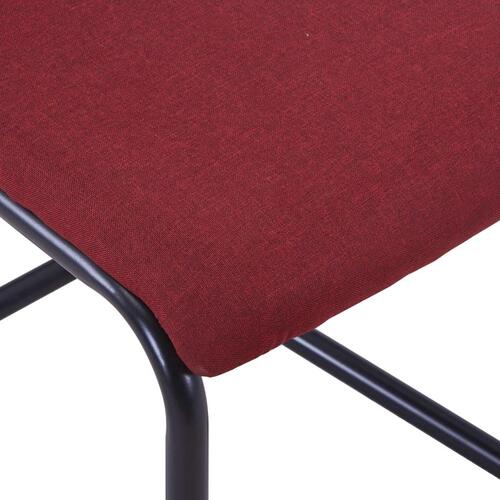 Spisebordsstole med cantilever 6 stk. stof vinrød