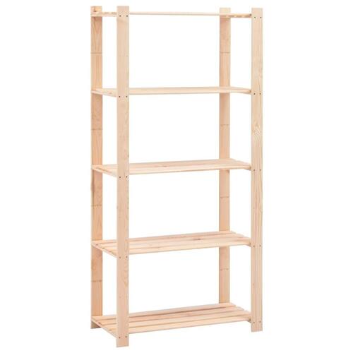 Reoler 2 stk. 5 hylder 80x38x170 cm massivt fyrretræ 250 kg