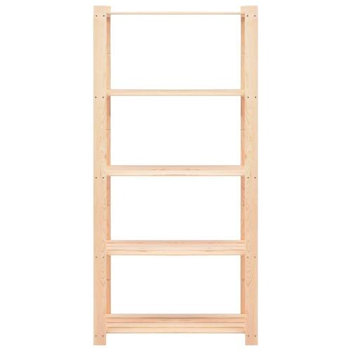 Reoler 2 stk. 5 hylder 80x38x170 cm massivt fyrretræ 250 kg