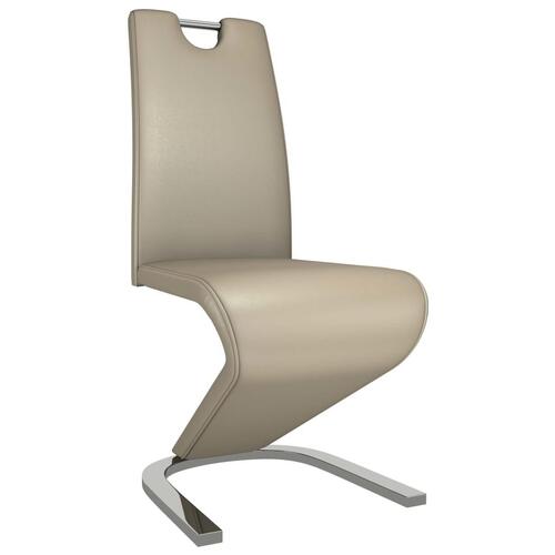 Spisebordsstole zigzagform 6 stk. kunstlæder cappuccinofarvet