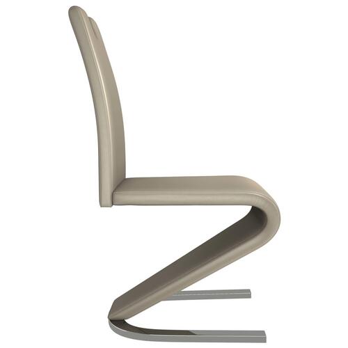 Spisebordsstole zigzagform 6 stk. kunstlæder cappuccinofarvet
