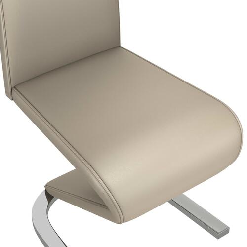 Spisebordsstole zigzagform 6 stk. kunstlæder cappuccinofarvet