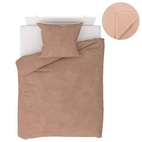 Sengesæt 4 dele 140 x 200/60 x 70 cm fleece beige