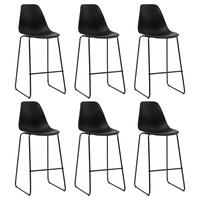 Barstole 6 stk. plastik sort