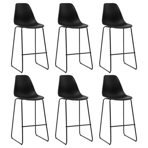 Barstole 6 stk. plastik sort