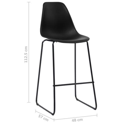 Barstole 6 stk. plastik sort