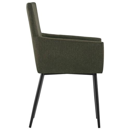 Spisebordsstole med armlæn 6 stk. stof brun