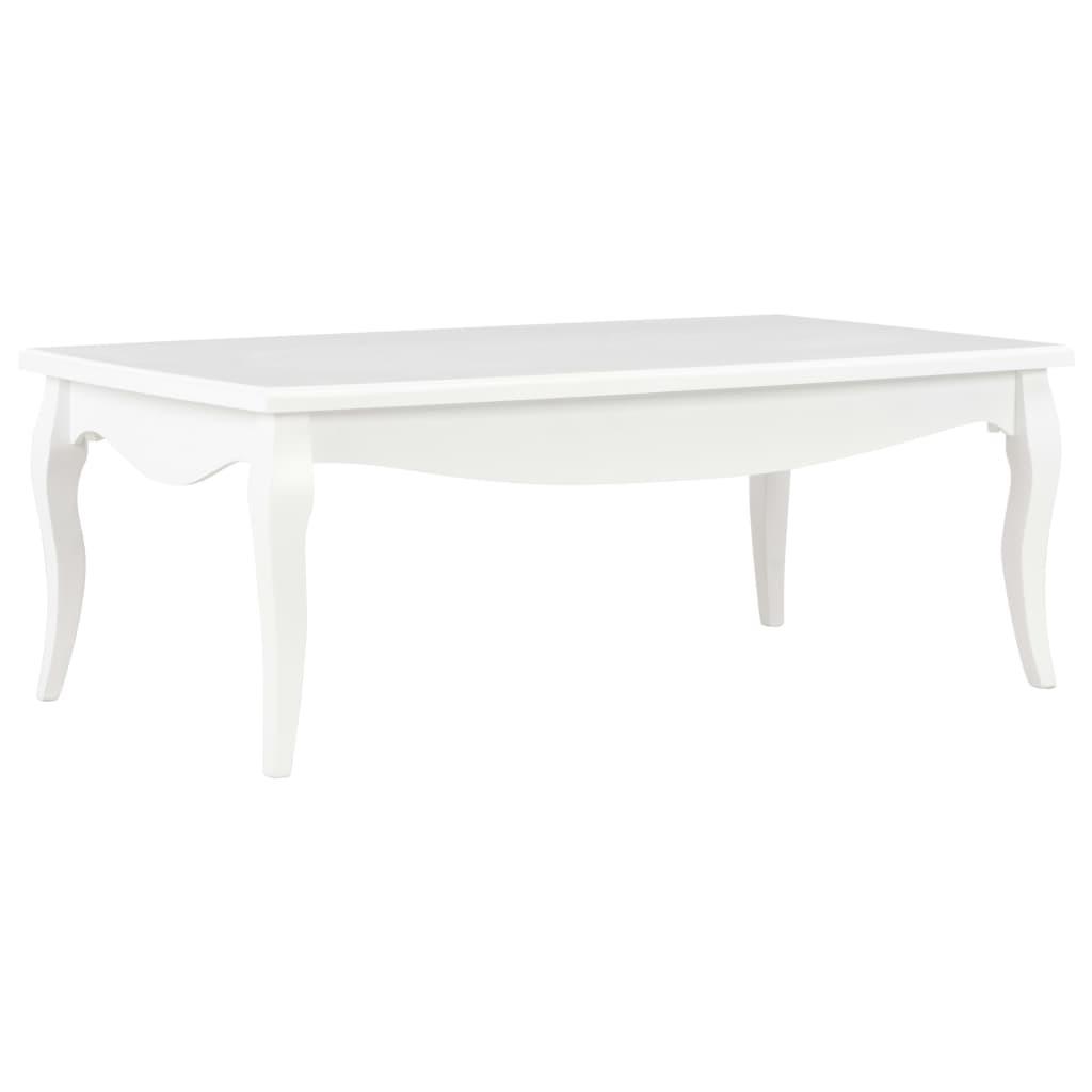 Sofabord 110x60x40 cm massivt fyrretræ hvid