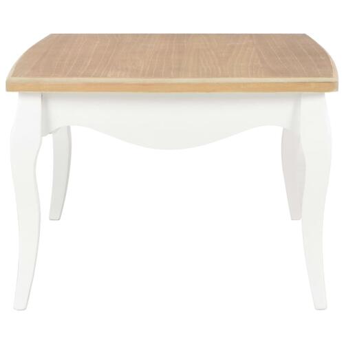 Sofabord 110x60x40 cm massivt fyrretræ hvid og brun