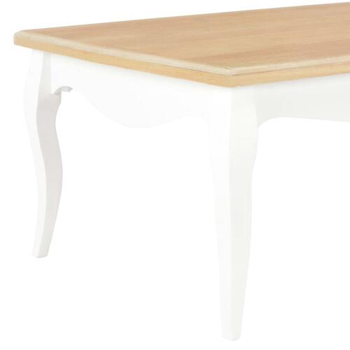 Sofabord 110x60x40 cm massivt fyrretræ hvid og brun