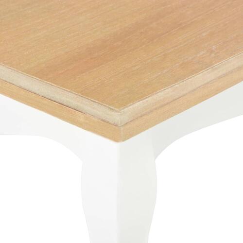 Sofabord 110x60x40 cm massivt fyrretræ hvid og brun