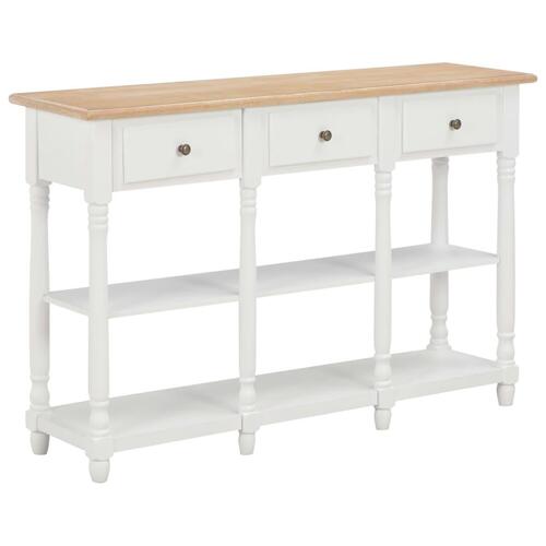 Konsolbord 120 x 30 x 76 cm MDF hvid