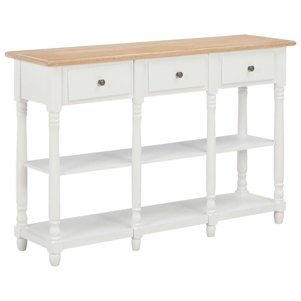 Konsolbord 120 x 30 x 76 cm MDF hvid