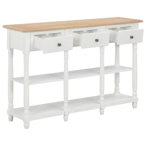 Konsolbord 120 x 30 x 76 cm MDF hvid