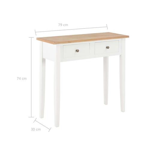 Konsolbord 79 x 30 x 74 cm træ hvid