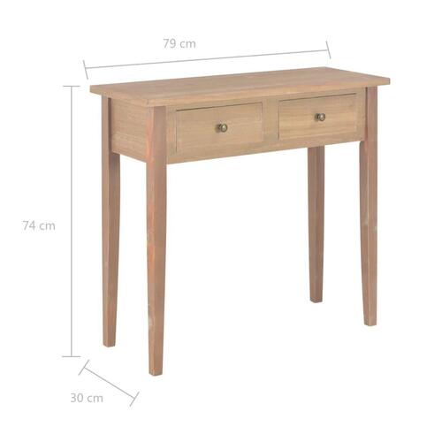 Konsolbord 79 x 30 x 74 cm træ brun