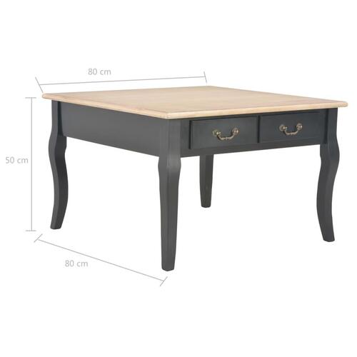 Sofabord 80 x 80 x 50 cm træ sort