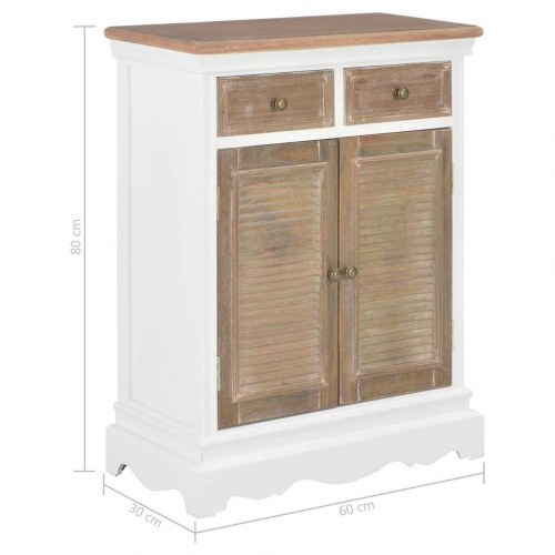 Skænk 60x30x80 cm massivt træ hvid