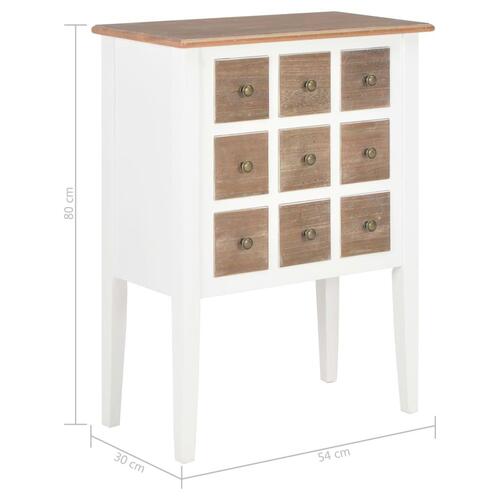 Skænk 54x30x80 cm massivt træ hvid