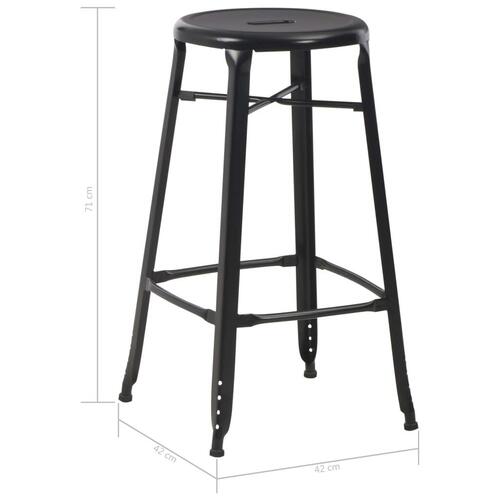Barstole 2 stk. stål sort