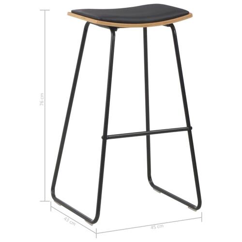 Barstole 2 stk. kunstlæder sort