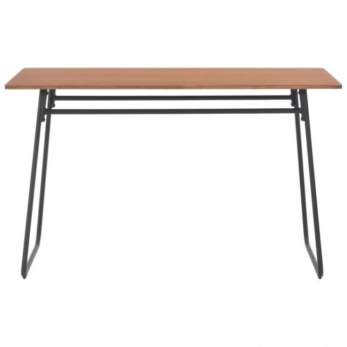 Spisebord 120x60x73 cm massive krydsfiner og stål brun