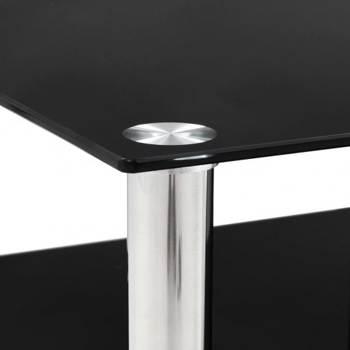 Tv-bord 120 x 40 x 40 cm hærdet glas sort