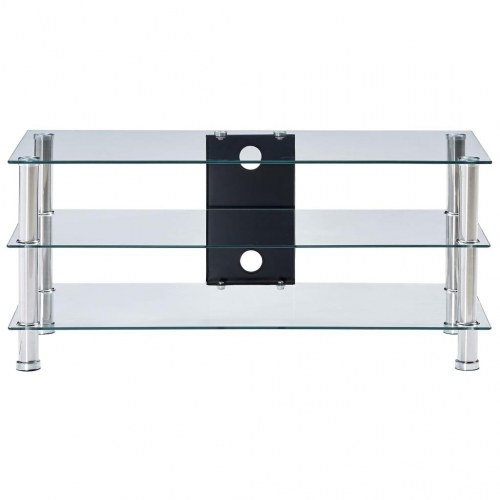 Tv-bord 90 x 40 x 40 cm hærdet glas transparent