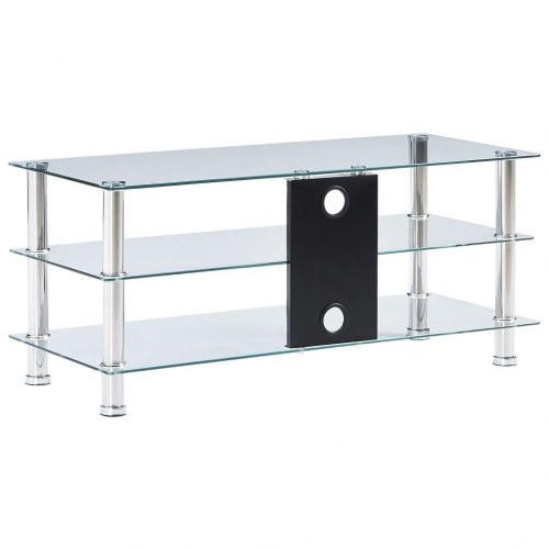Tv-bord 90 x 40 x 40 cm hærdet glas transparent
