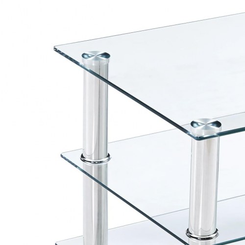 Tv-bord 90 x 40 x 40 cm hærdet glas transparent