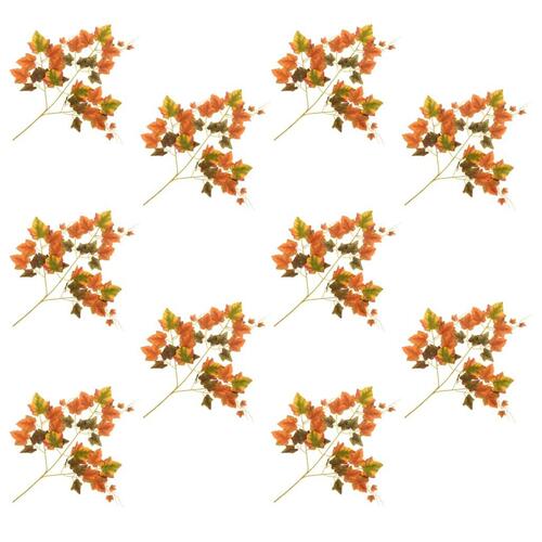 Kunstige vindrueblade 10 stk. 70 cm rød
