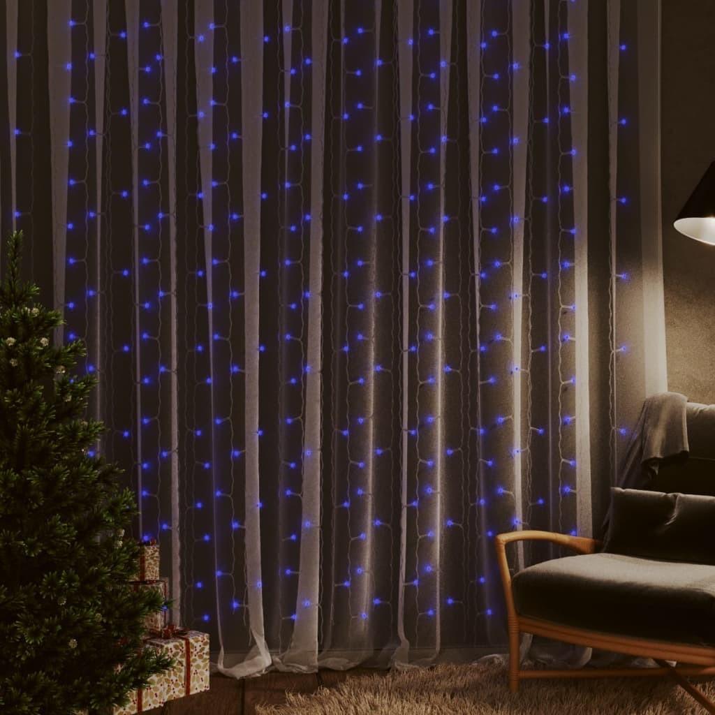 Lysgardin 3x3 m 300 LED'er 8 funktioner blå