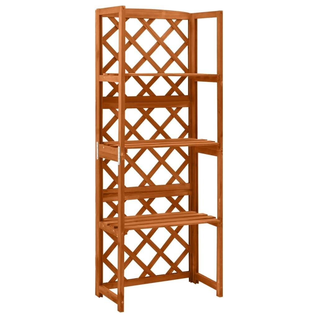 Espalier med hylder 55x30x140 cm massivt grantræ