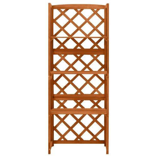 Espalier med hylder 55x30x140 cm massivt grantræ