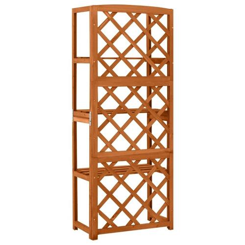 Espalier med hylder 55x30x140 cm massivt grantræ