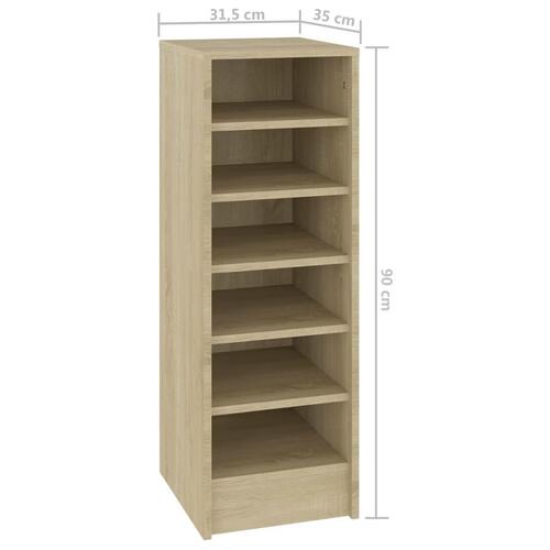 Skoreol 31,5x35x90 cm konstrueret træ sonoma-eg